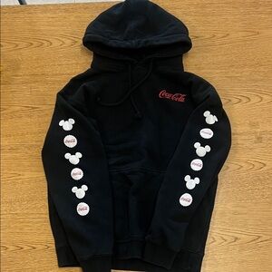 Coca-Cola Black Hoodie with Mickey Mouse Design